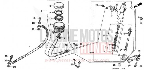 MAITRE-CYLINDRE FREIN AR. CYLINDRE XRV750X de 1999